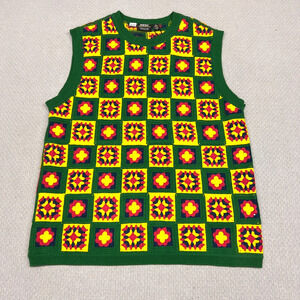 Wesc Sweater Vest Crochet Pullover Colorful Mens M Womens L Retro